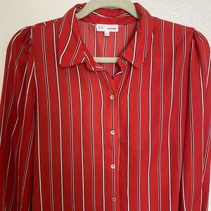 Candy apple red button blouse 🍎 .